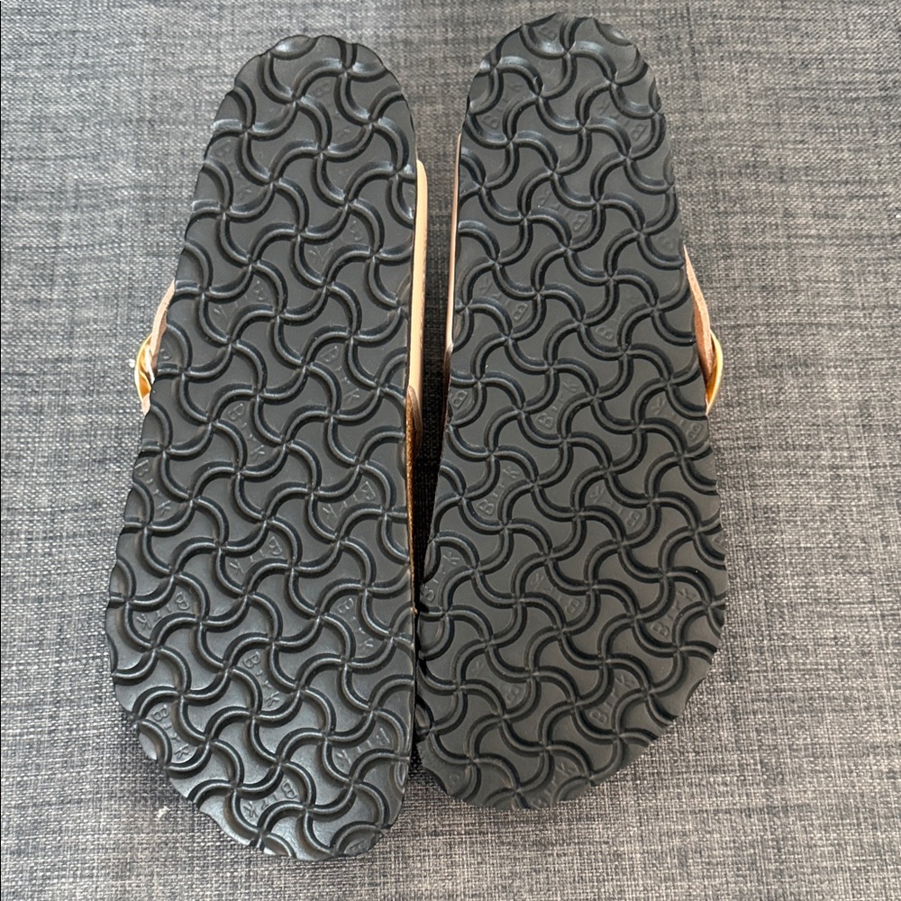 Birkenstock Nude Sandals with Gold Accents - Picture 3 of 7